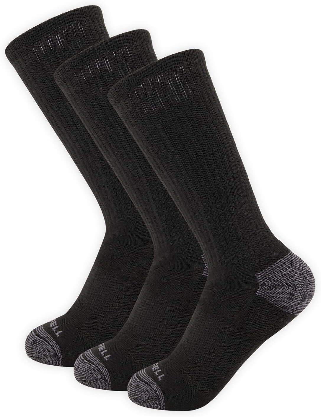 Merrell Unisex Eco Cushioned Crew Socks, Recycled Sustainable Hiker With Targeted Cushion