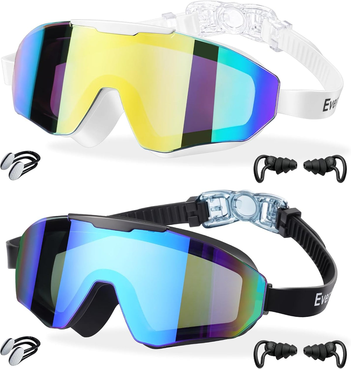 2 Pack Kids Swim Goggles 8-16 Extra Silicone Layer Pool Youth Boys Girls