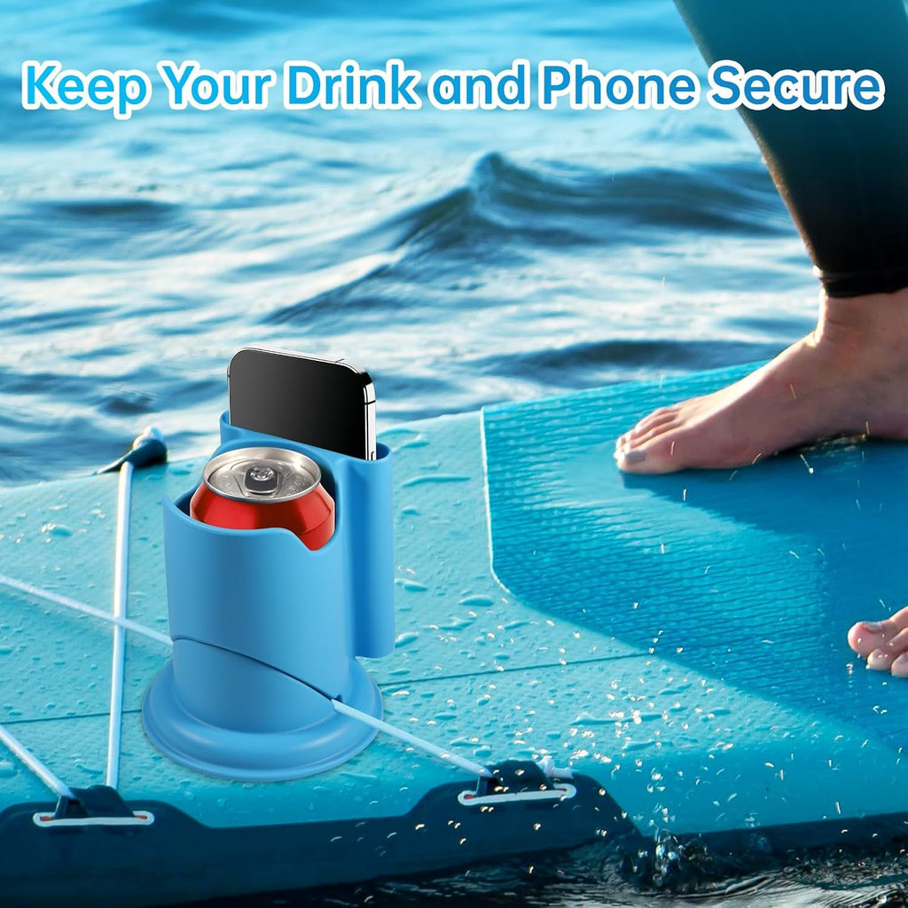 Paddle Board Cup Holder, 2-in-1 Drink & Phone Holder, SUP Accessories