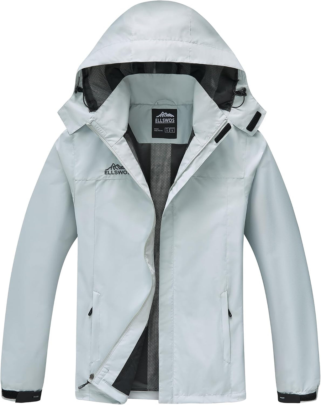ELLSWOS Men's Lightweight Waterproof Rain Jacket with Detachable Hood