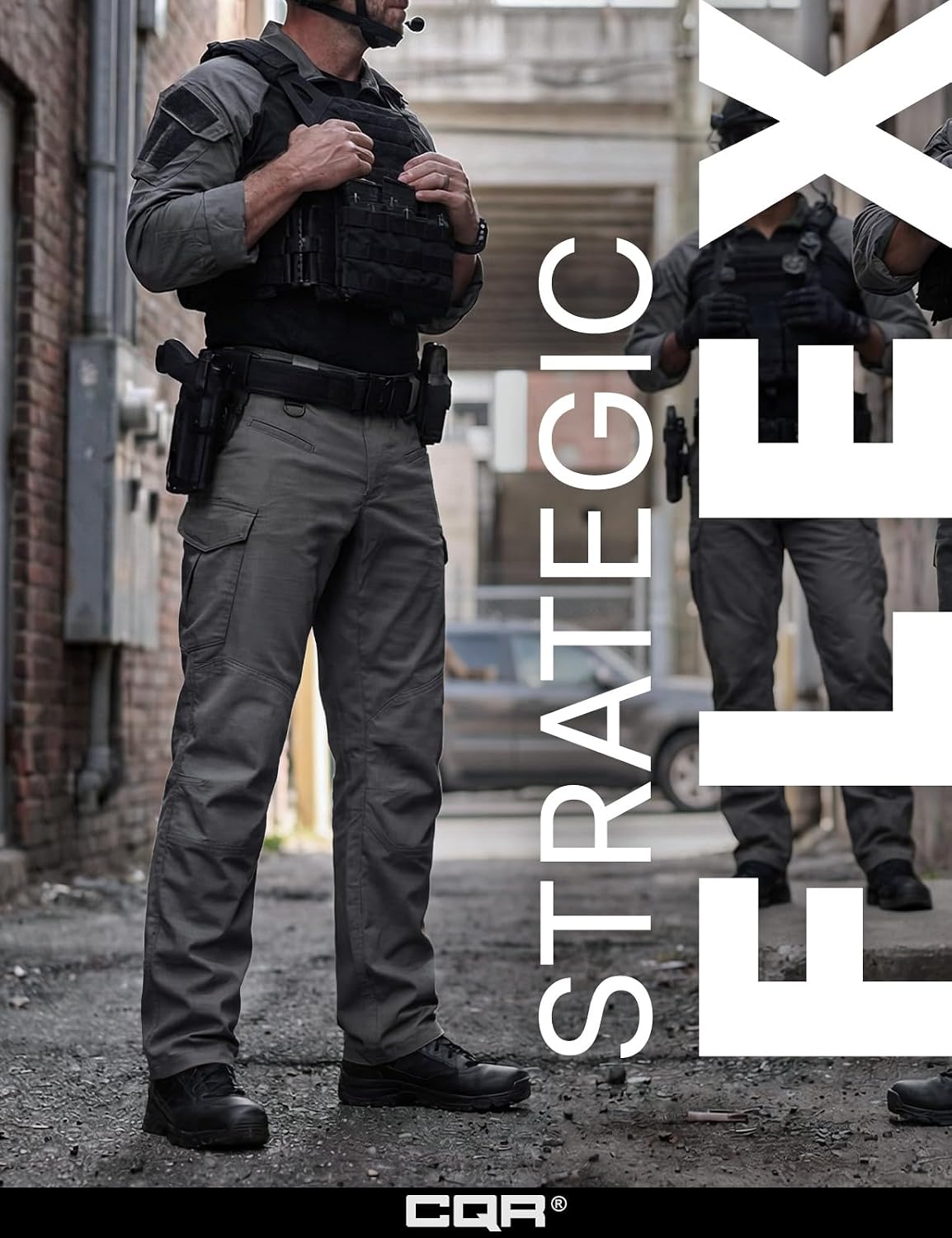 CQR Men's Flex Ripstop Tactical Pants, Water Resistant Stretch Cargo Pants, Lightweight EDC Hiking Work Pants