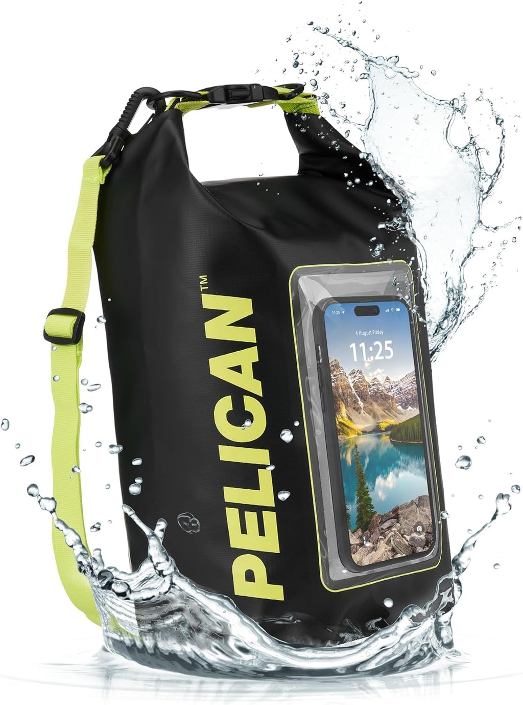 Pelican Marine IP68 Waterproof Dry Bag 5L w/Phone Pouch/Case - Black/Yellow