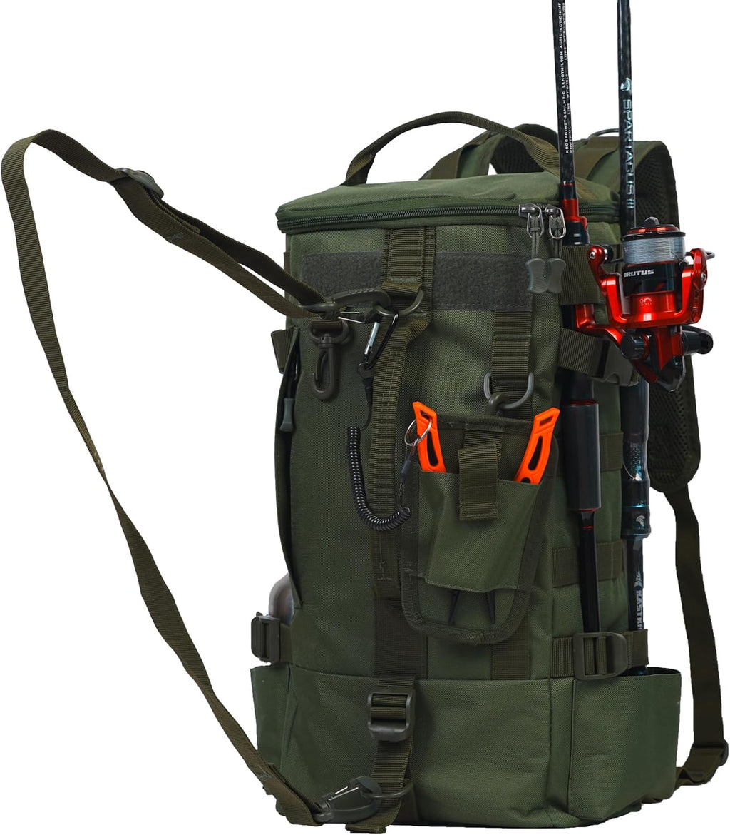 kokkoya Small Fishing Backpack with 2 Rod Holders, 16L Kayak Tackle Bag