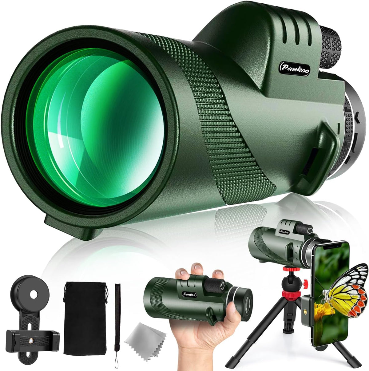 12x60 Powerful Monocular for Adults High Powered, 2026 New Version, Smartphone Adapter Tripod Plus Portable Bag, Larger Vision Monoculars with BAK4 Prism & FMC Lens, for Bird Watching Hiking