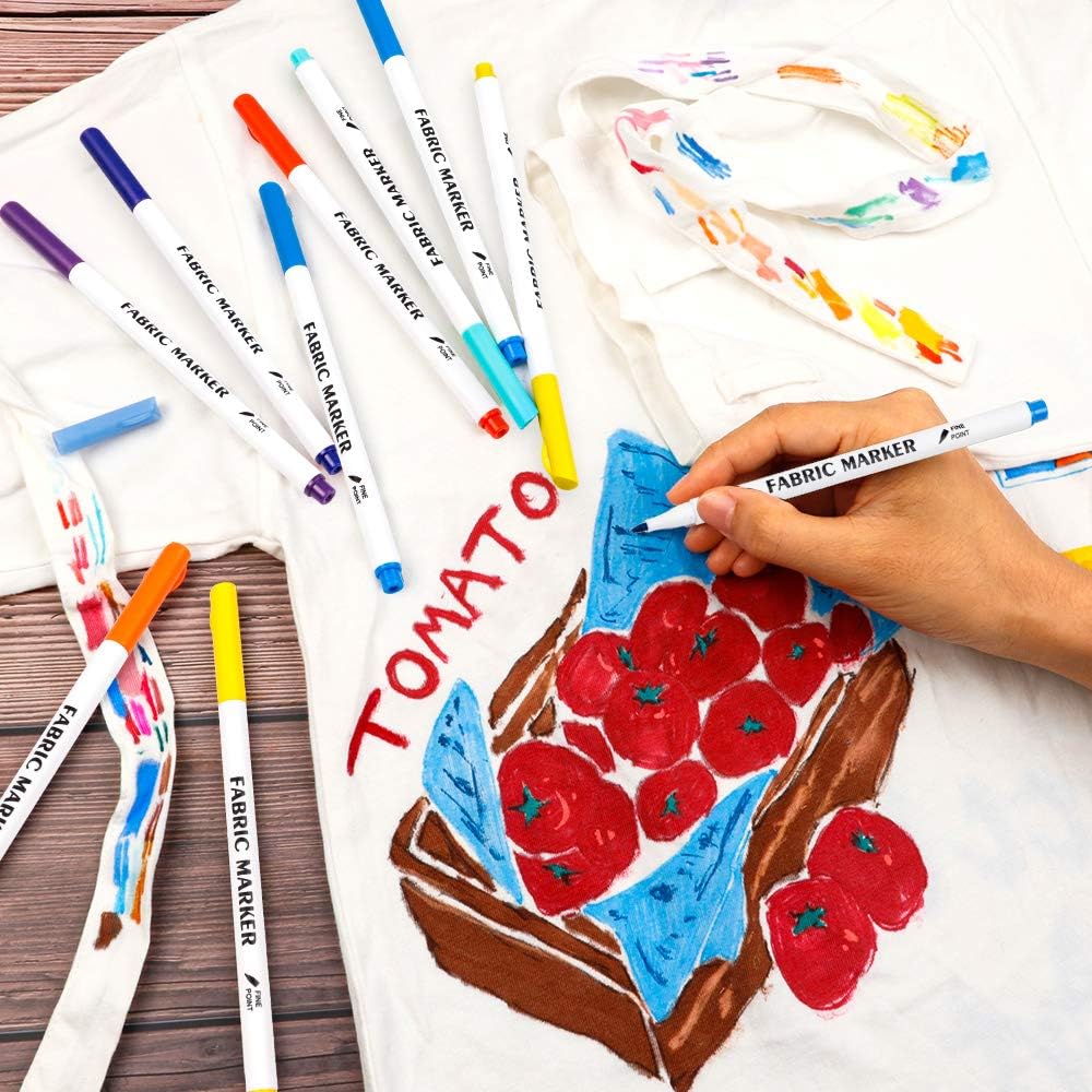 Fabric Markers, Lelix 36 Colors Permanent Fabric Pens for Writing Painting on T-Shirts Clothes Sneakers Canvas, Child Safe & Non-Toxic for Kids Adults