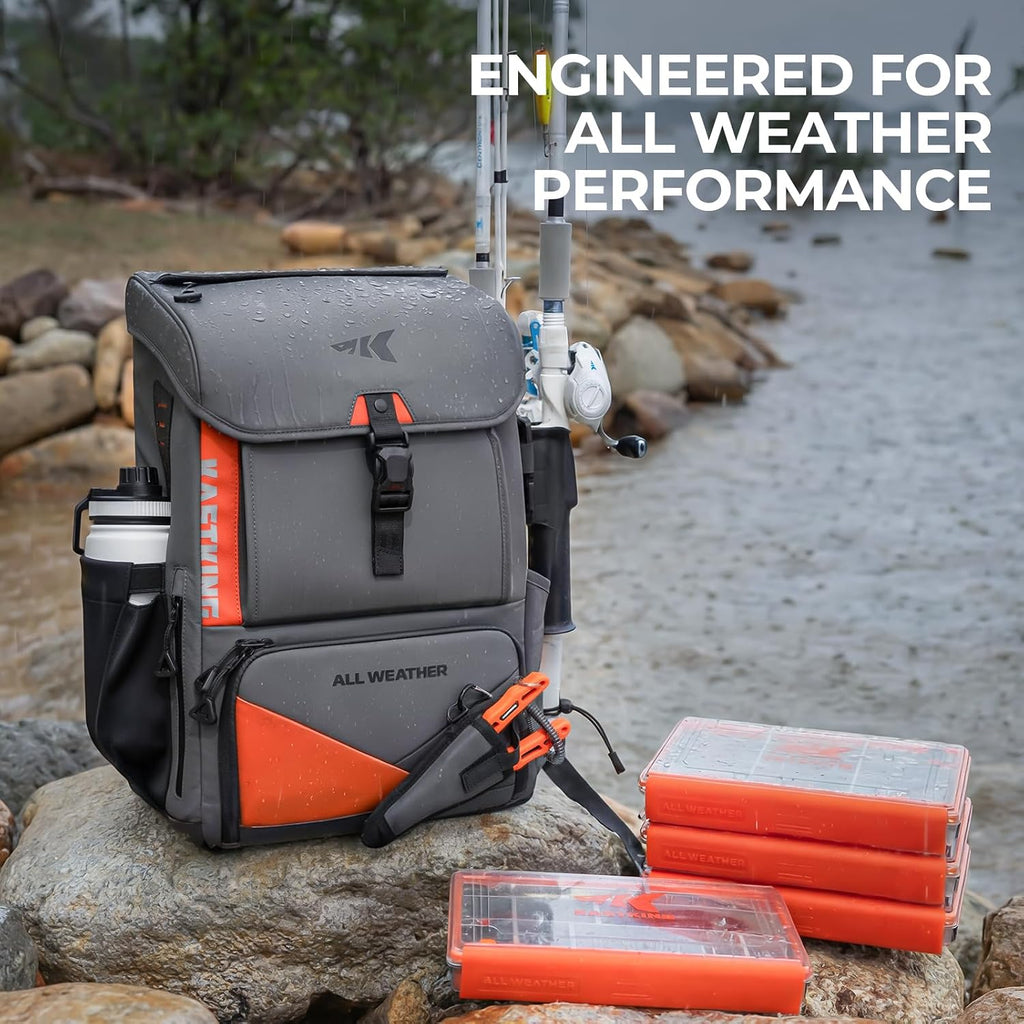 KastKing All Weather Waterproof Fishing Backpack & Waterproof Tackle Box