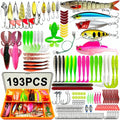 193PCS Fishing Lures Kit with Tackle Box Freshwater Saltwater