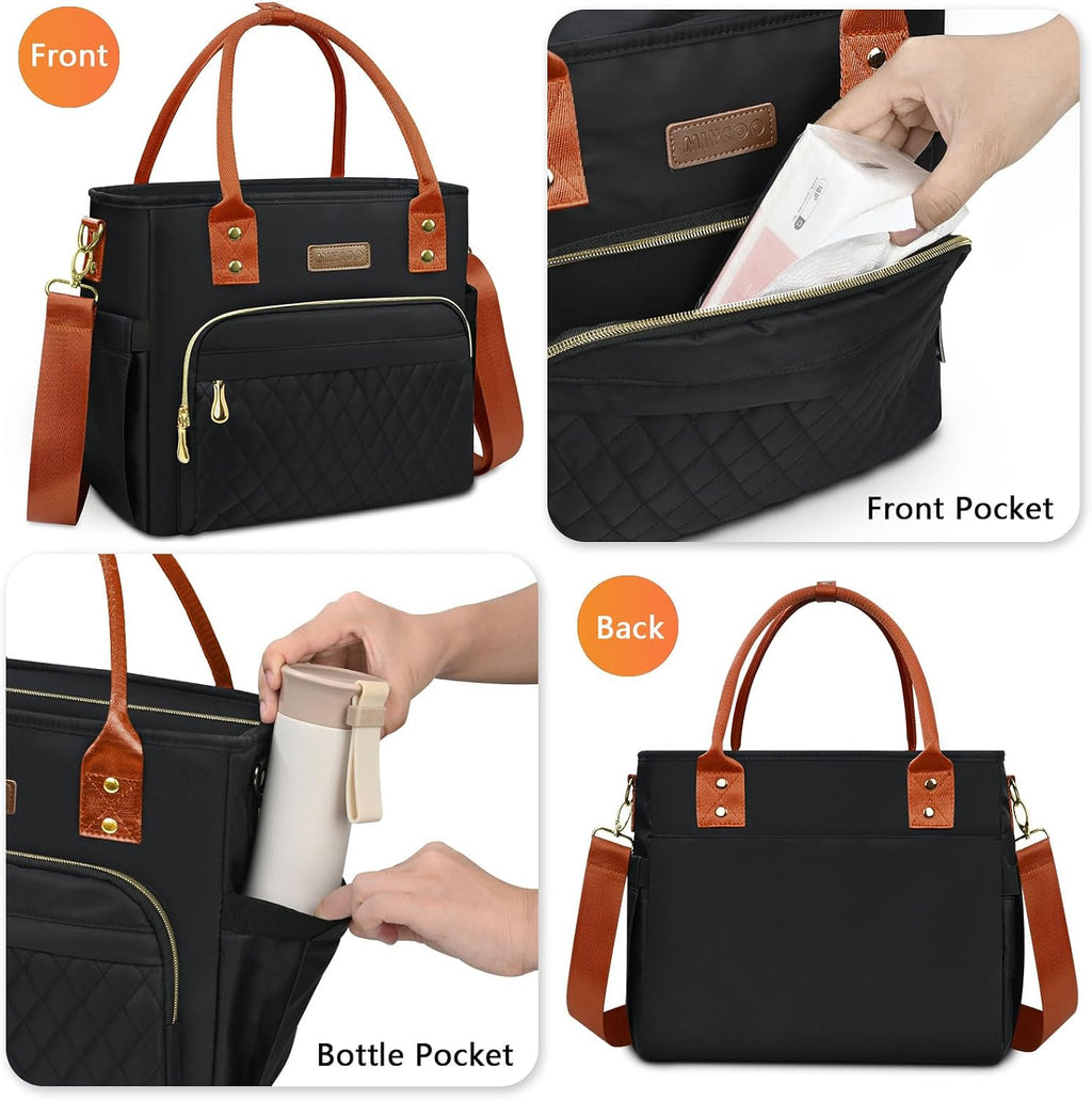 MIYCOO Insulated Lunch Bag Women, Large Tote Lunch Box for Work, 18L