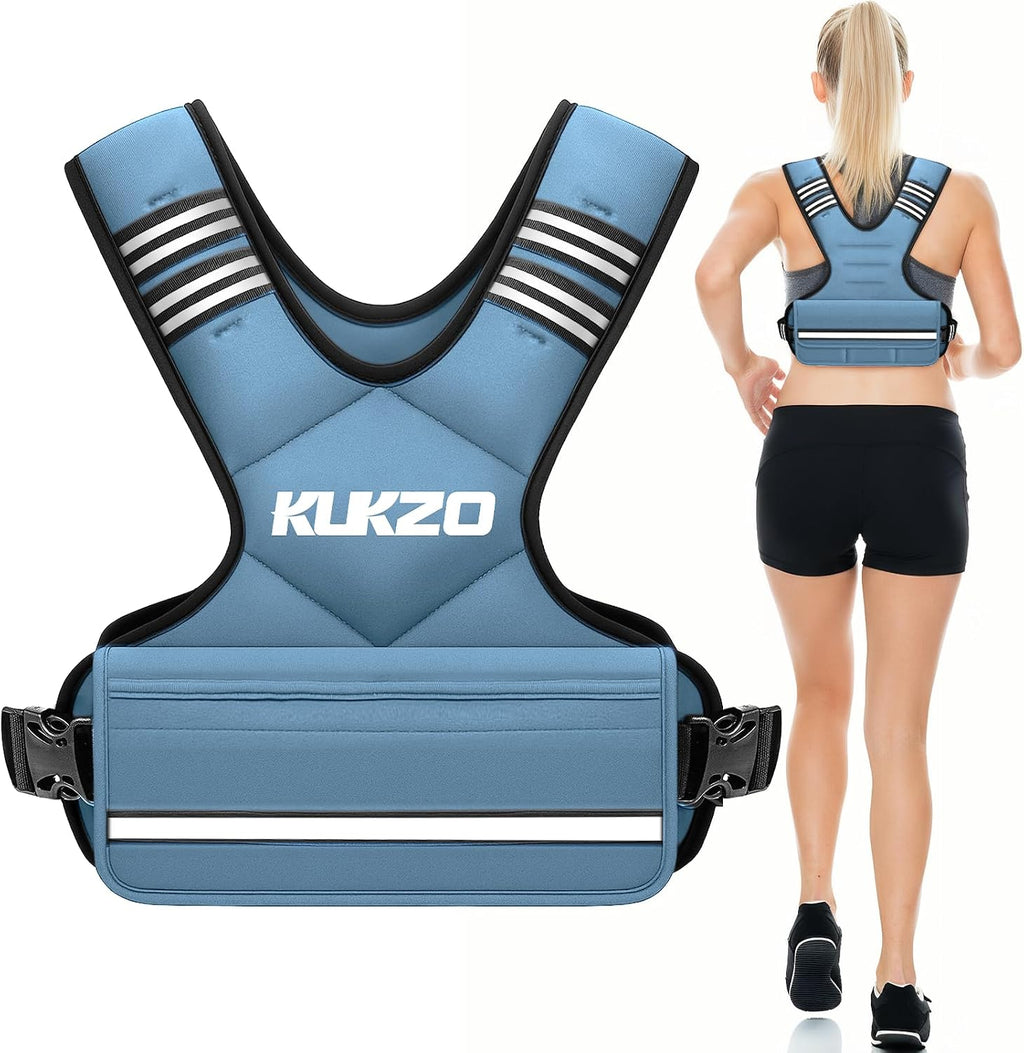 Adjustable Weighted Vest Women/Men, 6-12lb/12-18lb/20-32lb Weight Vest with 6 Ironsand Weights for Strength Training Rucking Running Walking Fitness Workout