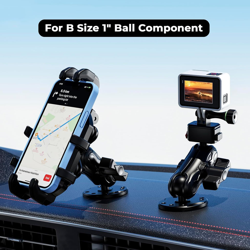 VAZESWIN 1" Ball Aluminum Alloy Double Socket Arm, 3.5" Length Medium Arm