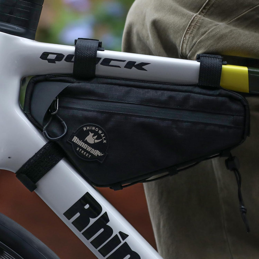 Rhinowalk Bike Frame Bag Under Top Tube Bag Bicycle Triangle Bag with Side Pockets Storage Pouch for Road Mountain Bike