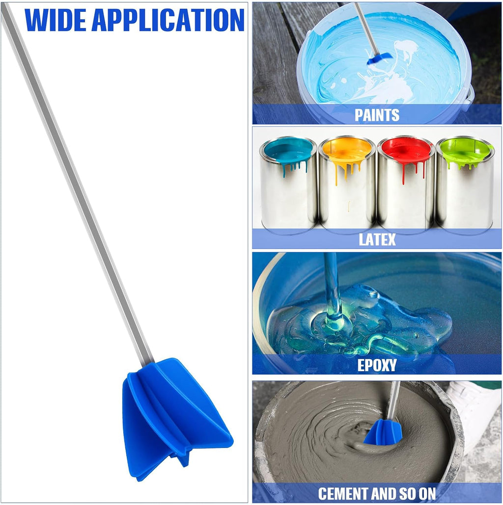 Loosh 3 Pcs 11" Paint Stirrer for Drill, Paint Mixer Attachment, Blue