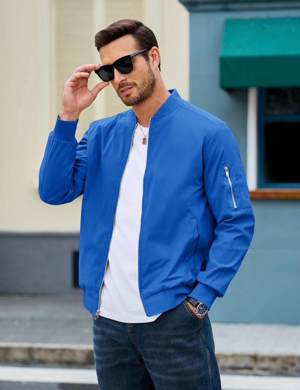 MAGCOMSEN Men's Bomber Jacket Lightweight Windbreaker Spring Fall Jacket
