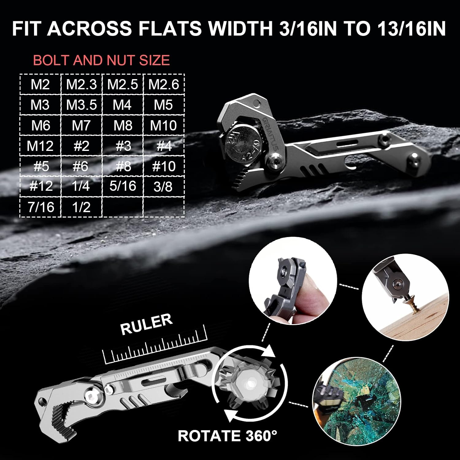 EDC Multitool 7 in 1 with knife, Wrench, Folding Knife, Screwdriver