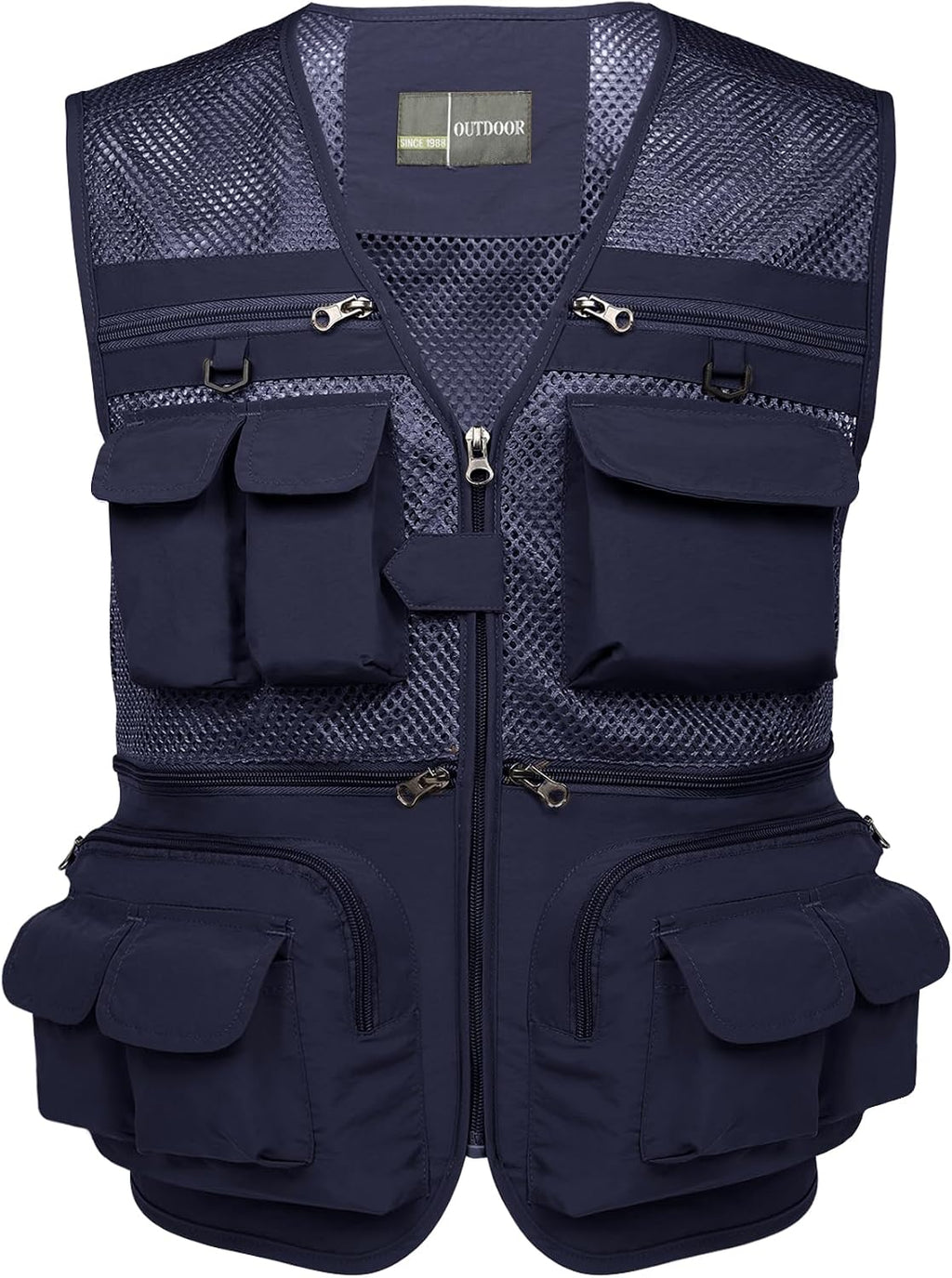 Flygo Men's Fishing Vest Utility Lightweight Outdoor Travel Safari Photo Cargo Vest with 16 Pockets