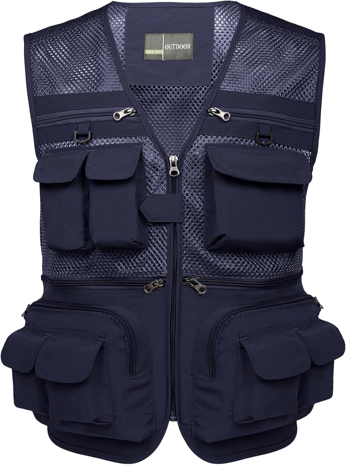 Flygo Men's Fishing Vest Utility Lightweight Outdoor Travel Safari Photo Cargo Vest with 16 Pockets