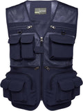 Flygo Men's Fishing Vest Utility Lightweight Outdoor Travel Safari Photo Cargo Vest with 16 Pockets
