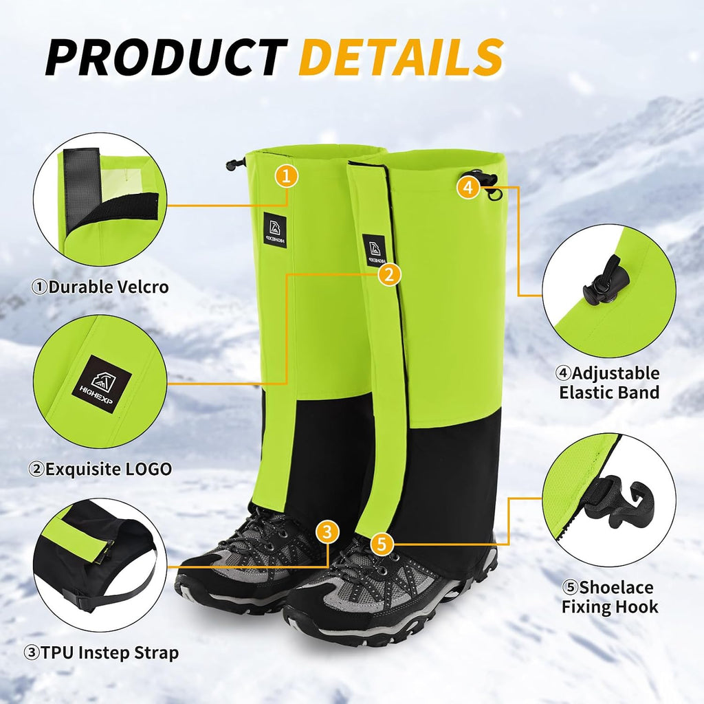 Leg Gaiters Waterproof Snow Boot Gaiters for Women Men