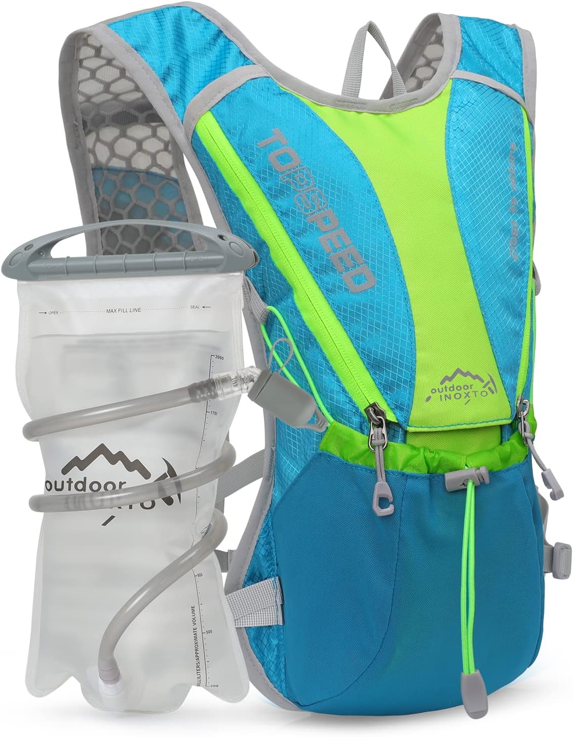 Hydration Pack Backpack, IX INOXTO Running Hydration Vest with 1.5L ( 50 oz) Water Bladder for Men Women, Lightweight Water Backpack for Hiking Cycling Climbing Camping