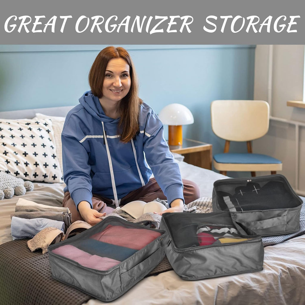 Silkfly 12 Pcs Packing Cubes for Travel,XL, L, M,Classic,Gray