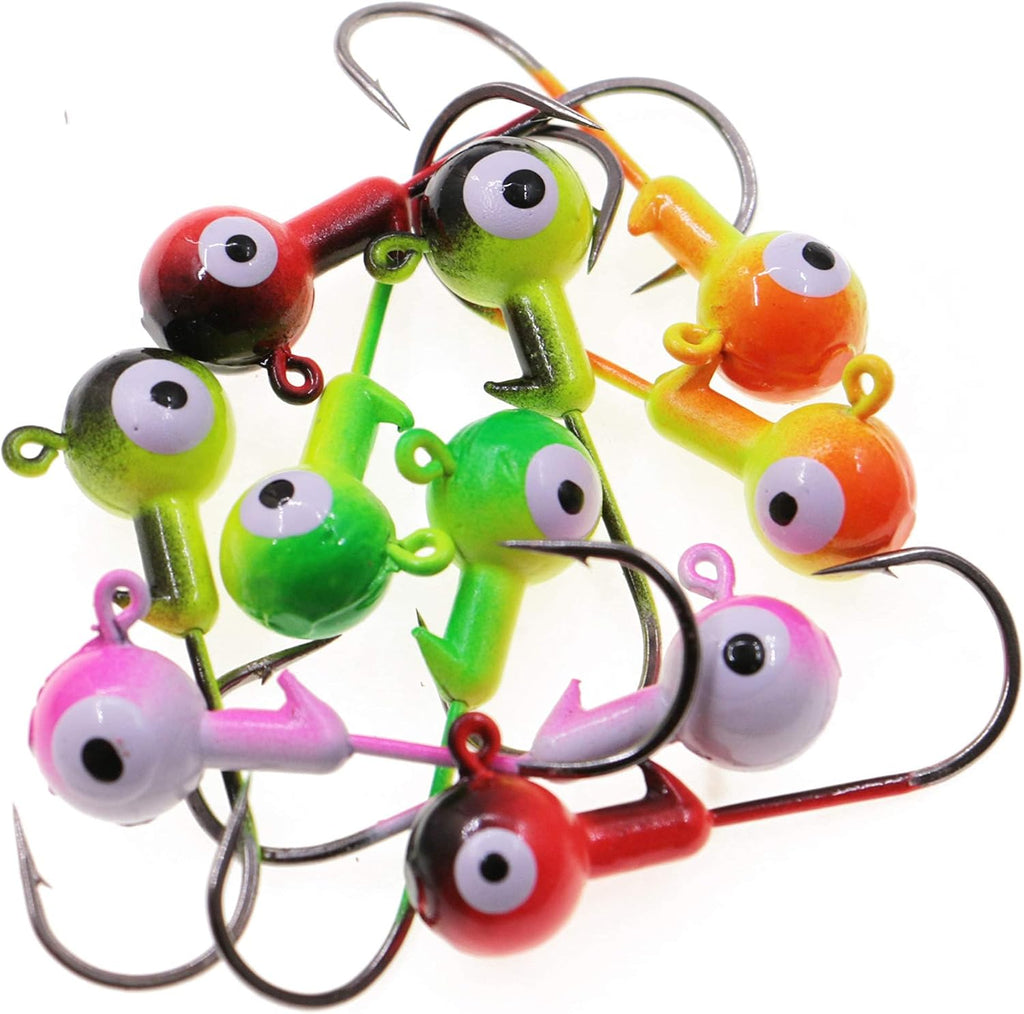 Fishing Lures Jig Heads,Ball Heads 1/32oz-1oz,Sharp Fishing Hooks for Freshwater or Saltwater