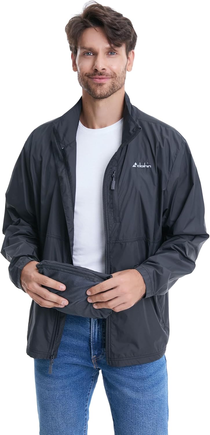 clothin Men's Lightweight Water-Resistant Packable Windbreaker