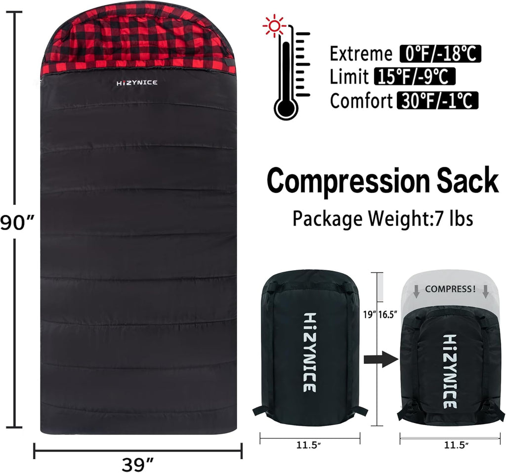HiZYNICE Sleeping Bags for Adults XXL Cold Weather
