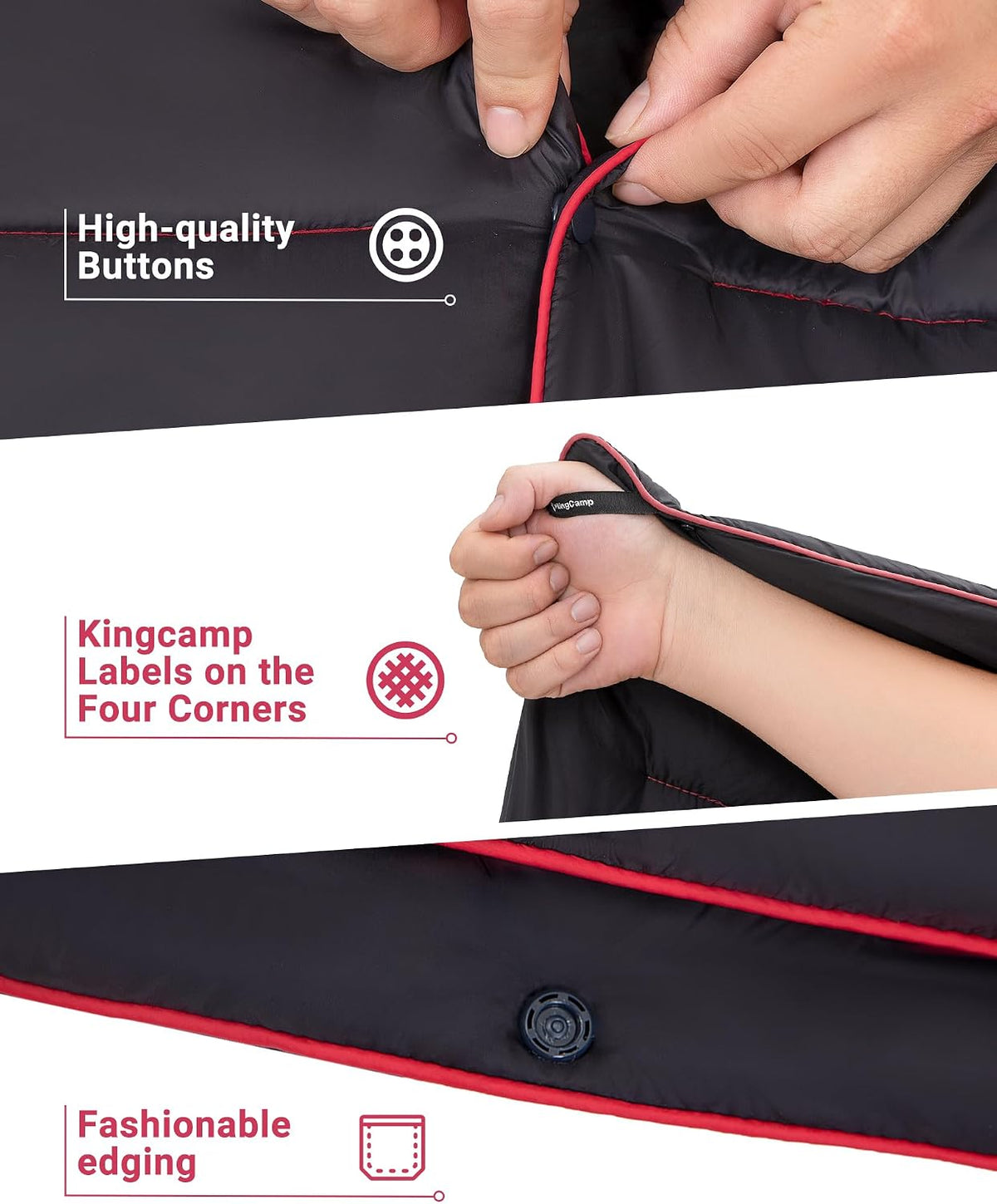 KingCamp Ultralight Camping Blanket, Wearable Packable Blanket 69" x 53"