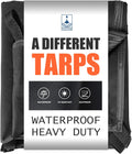 7x10ft Black Tarp Heavy Duty Waterproof, Oxford Fabric Cover 20mil
