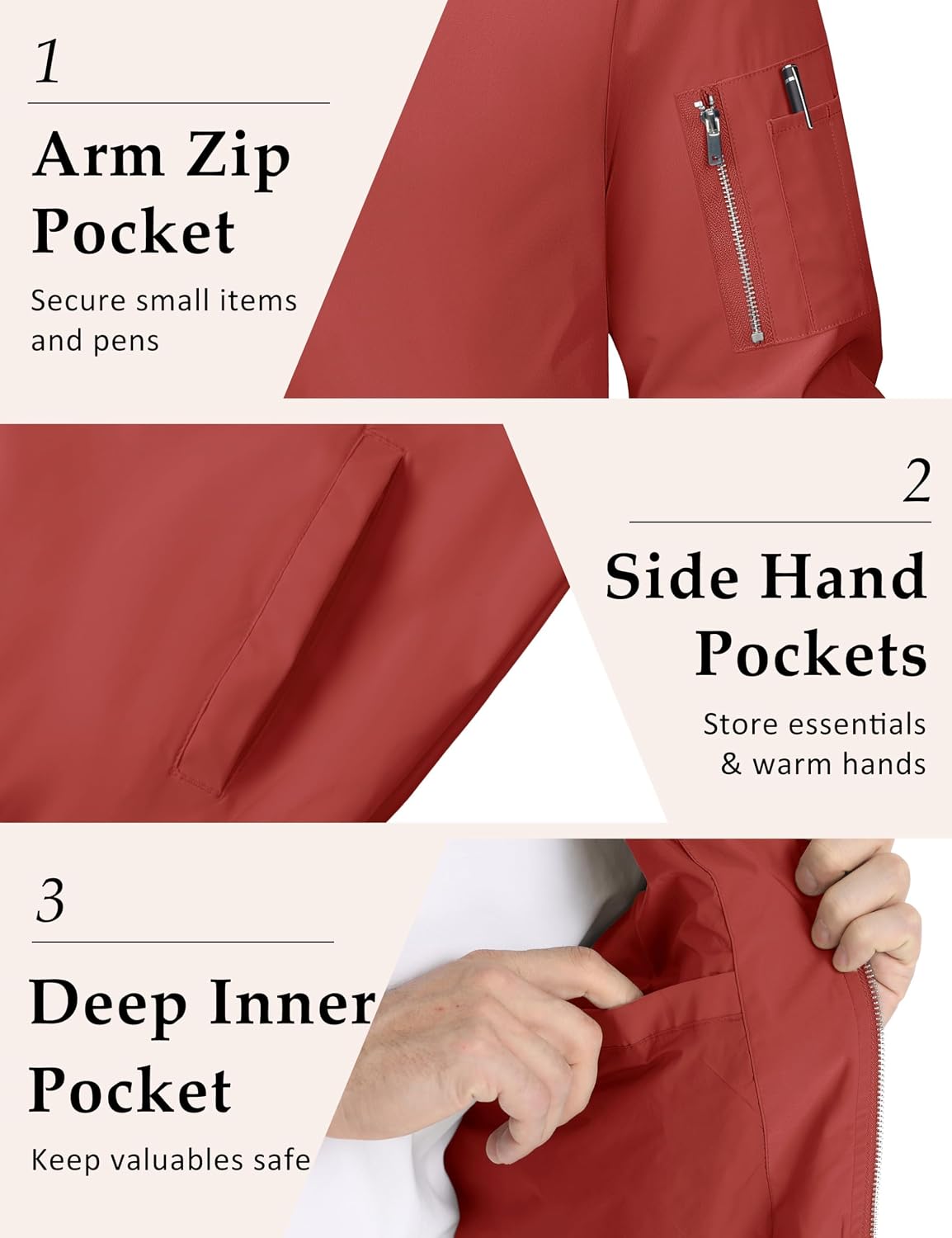 MAGCOMSEN Men's Bomber Jacket Lightweight Windbreaker Spring Fall Jacket