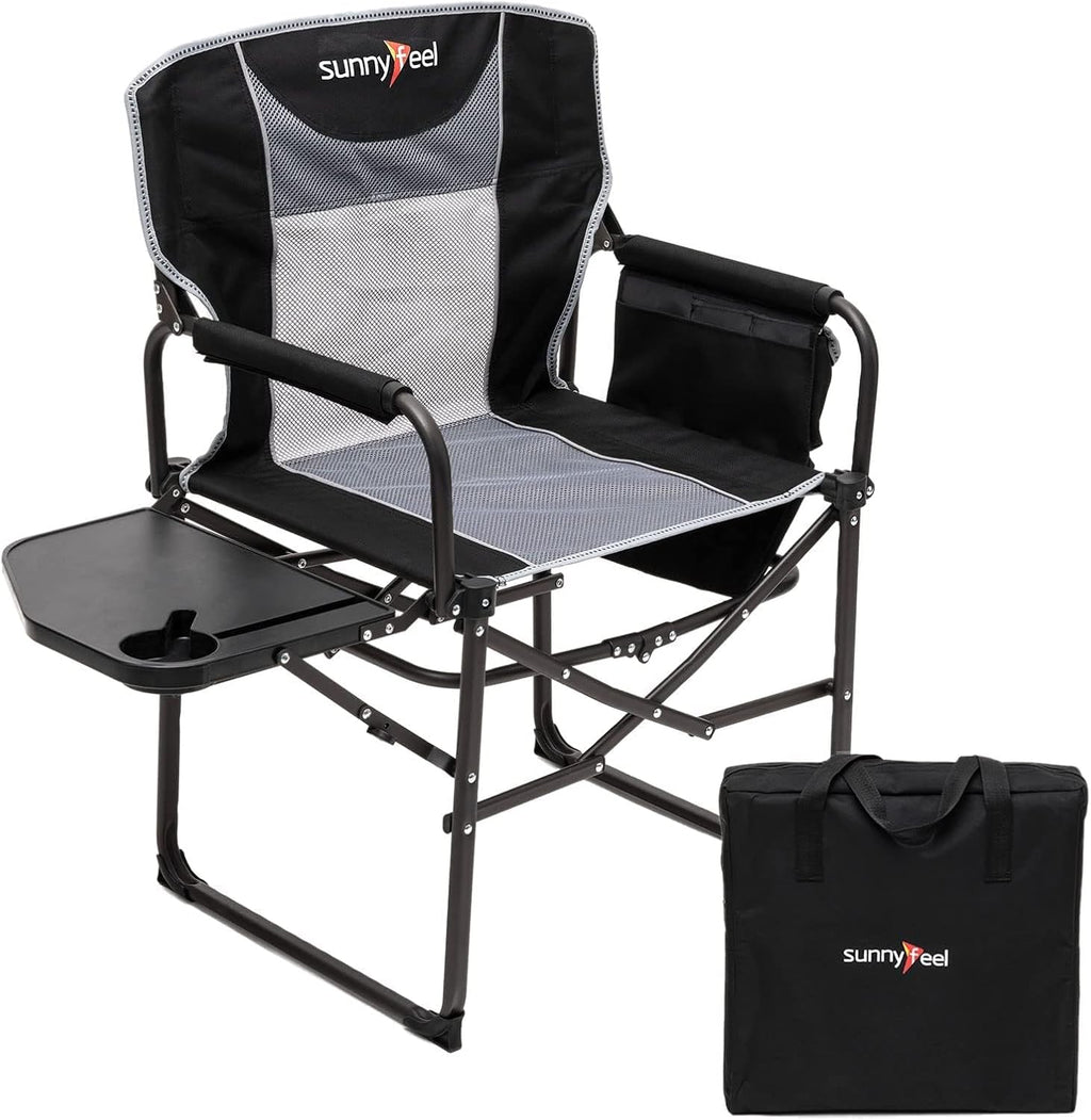 SUNNYFEEL Oversized DirectorsCamping Chair for Adults with Side Table