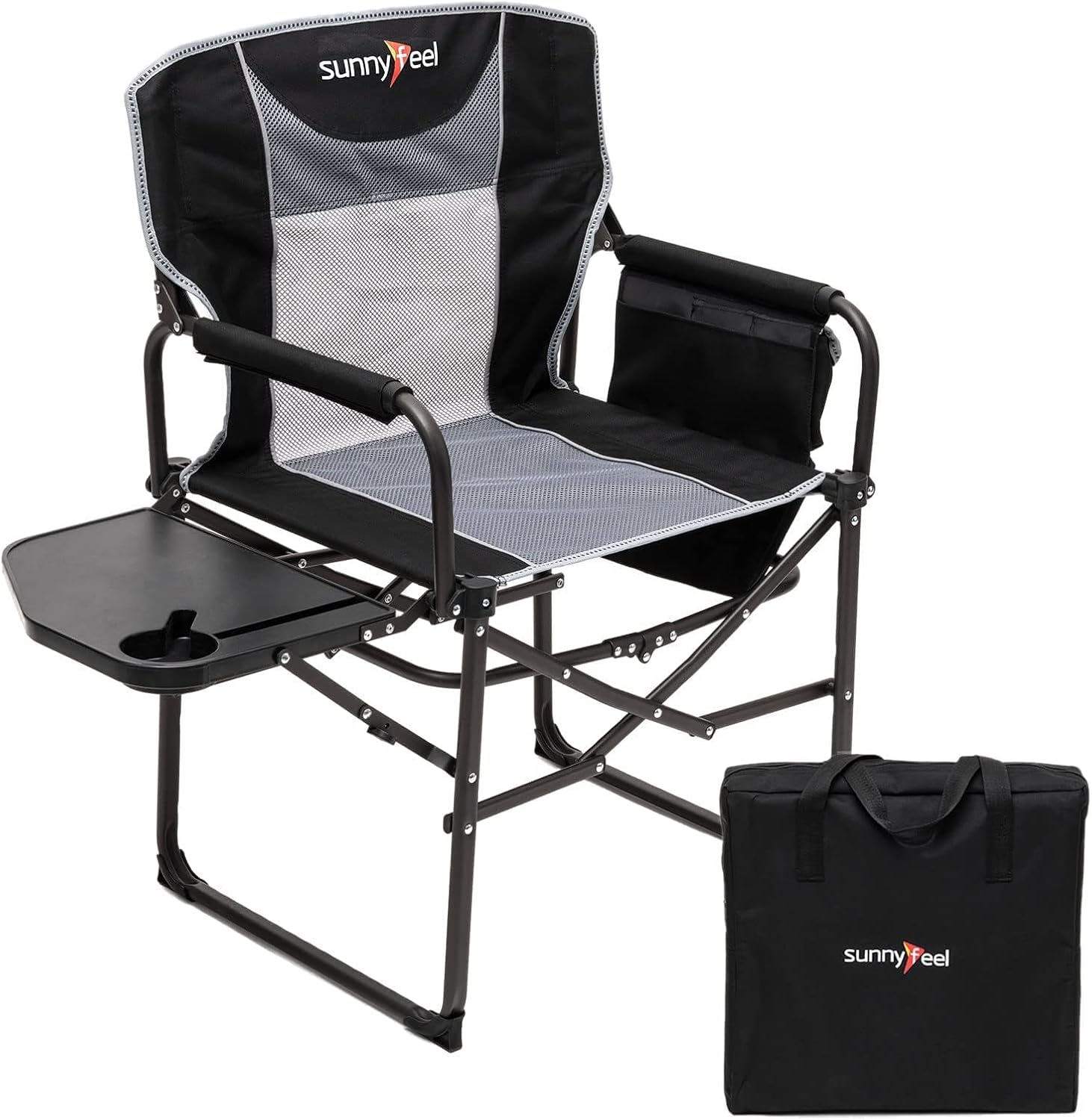 SUNNYFEEL Oversized DirectorsCamping Chair for Adults with Side Table