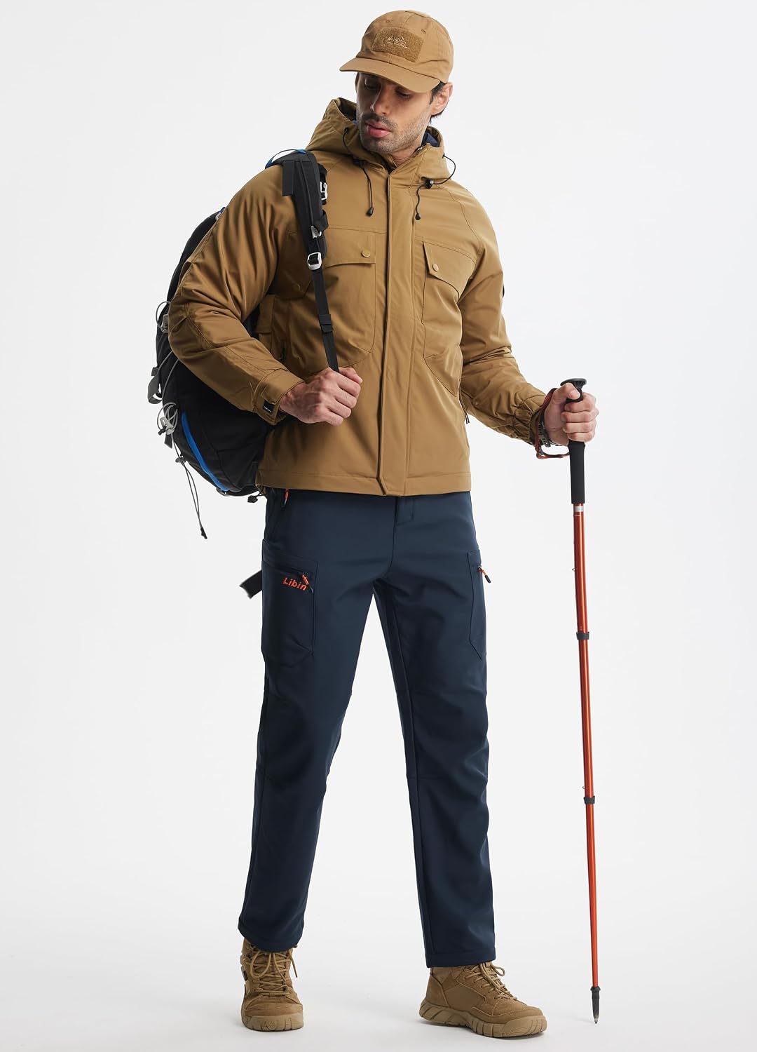 Libin Men's Fleece Lined Hiking Pants Snow Ski Water Resistant