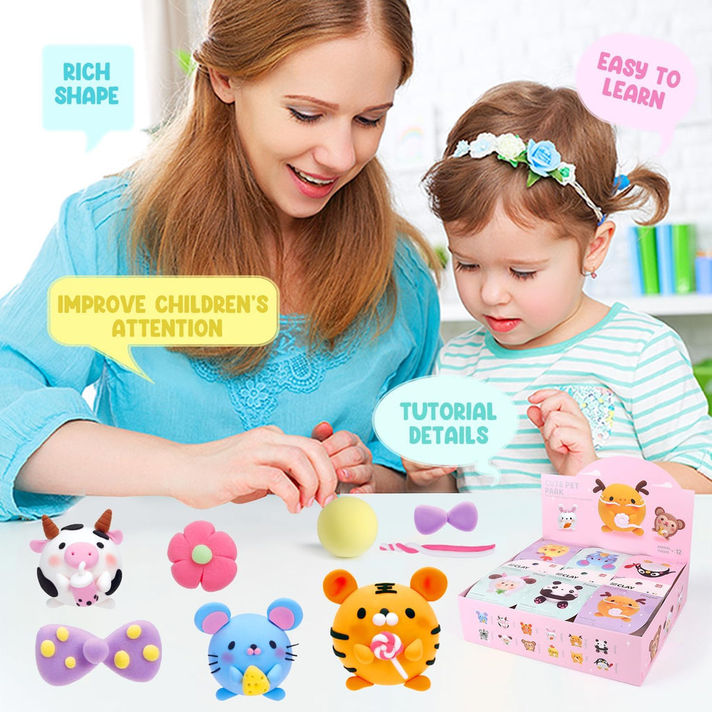 LOUFOR Air Dry Clay Kits for Kids, 12 Boxes