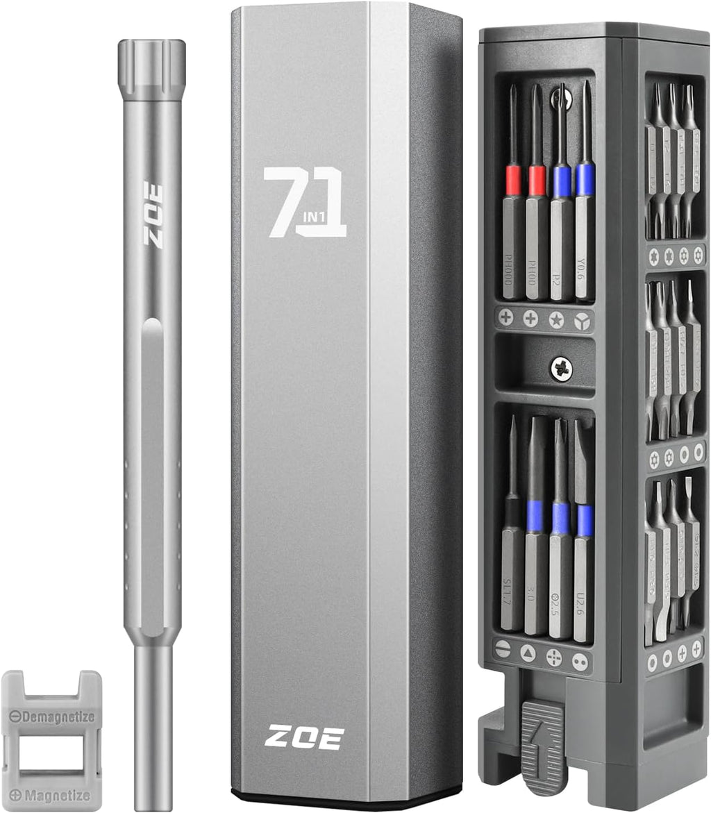71-in-1 Precision Screwdriver Set with Pop-up Aluminum Alloy Case （Silver）