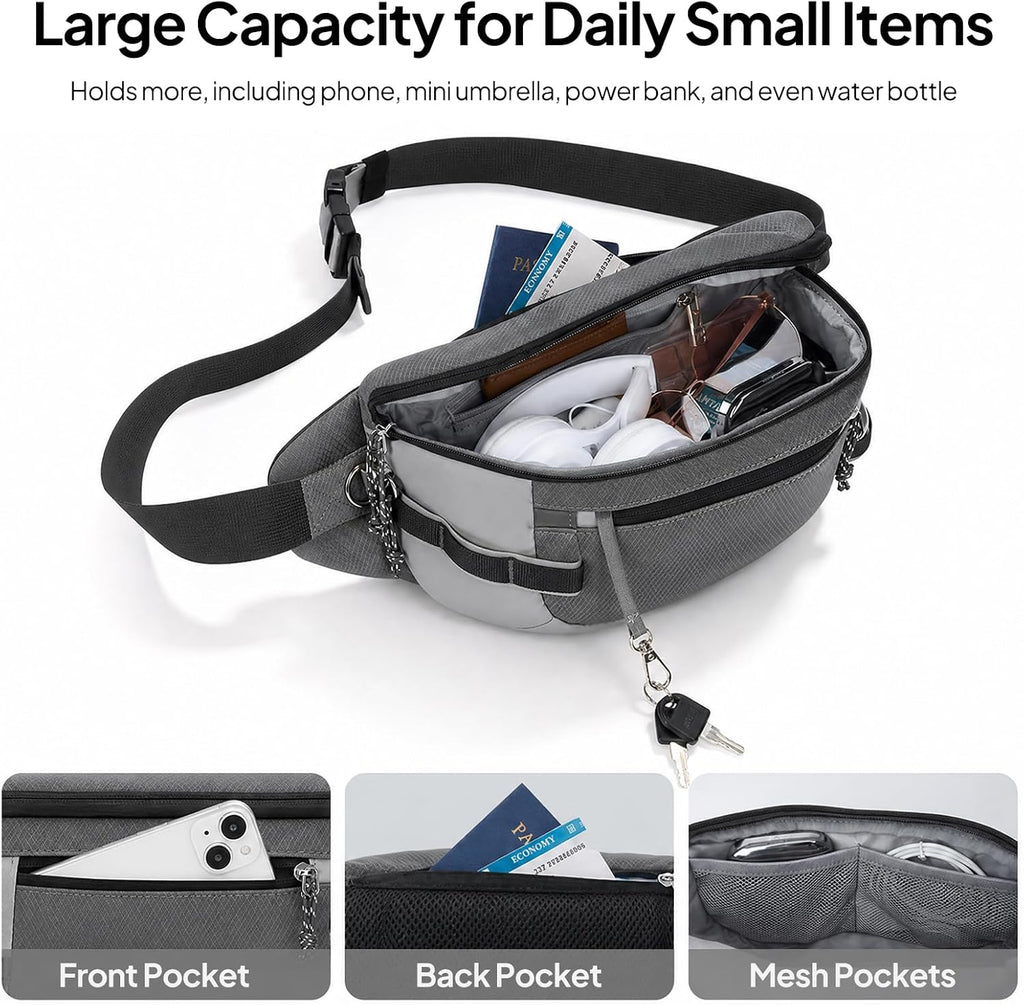 TOPEAST Fanny Pack 5L Large Capacity Waist Pack with Water Bottle Pocket