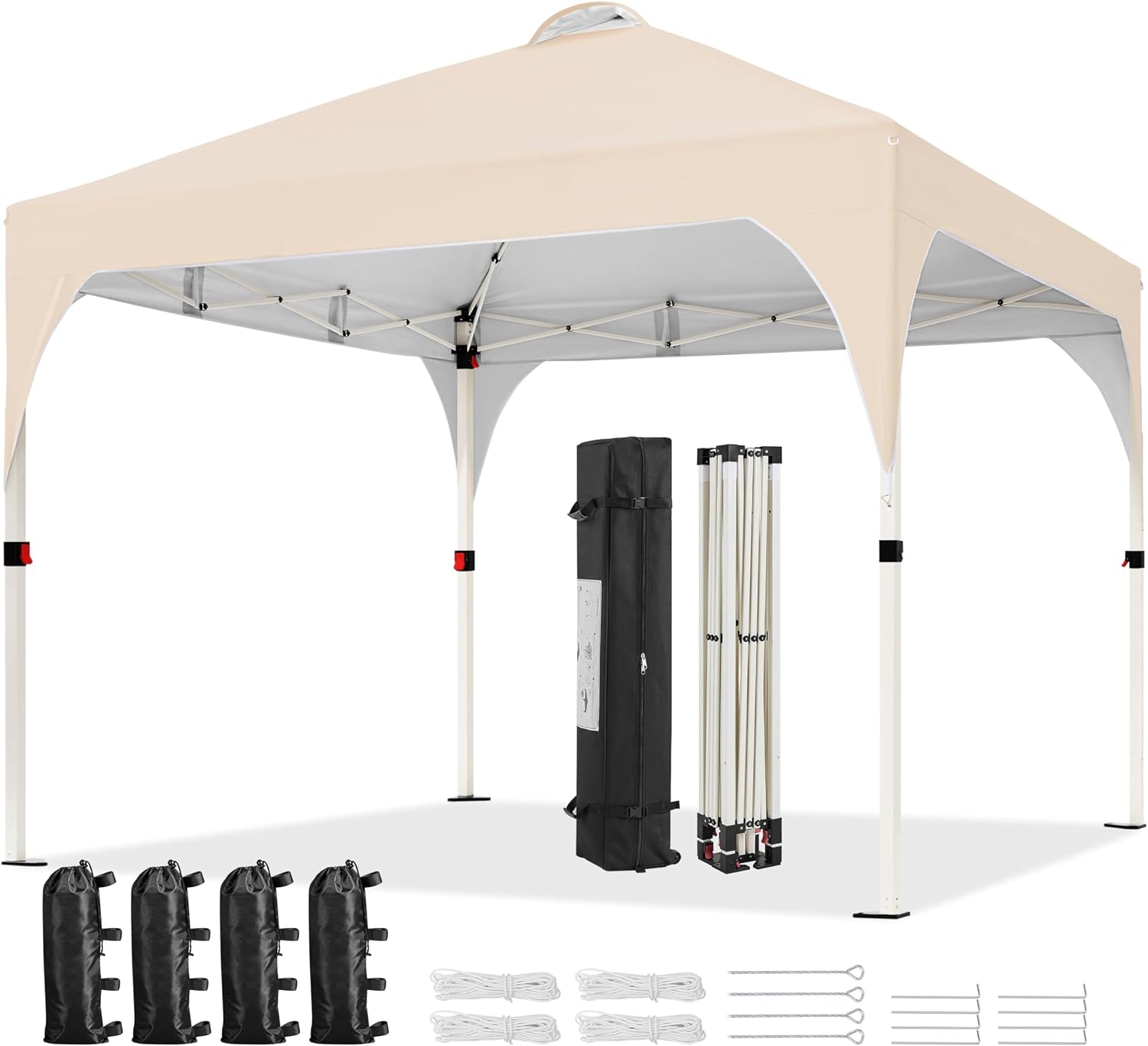 Yaheetech 10x10 Pop Up Canopy Tent for Outdoor Events, Beige