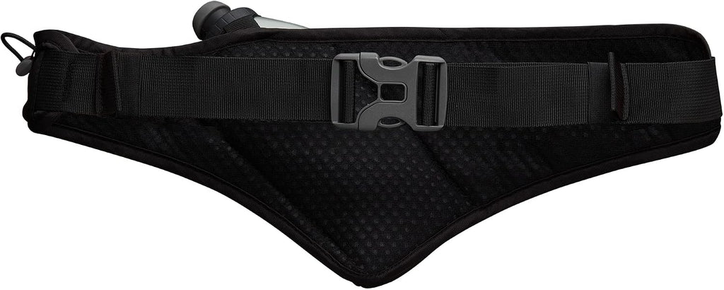 Nathan Peak Running Hydration Waist Pack Belt w/ Speed Draw Flask Water Bottle, 18oz/535 ml Push/Pull Race Cap, Expandable Zippered Stretch Pocket