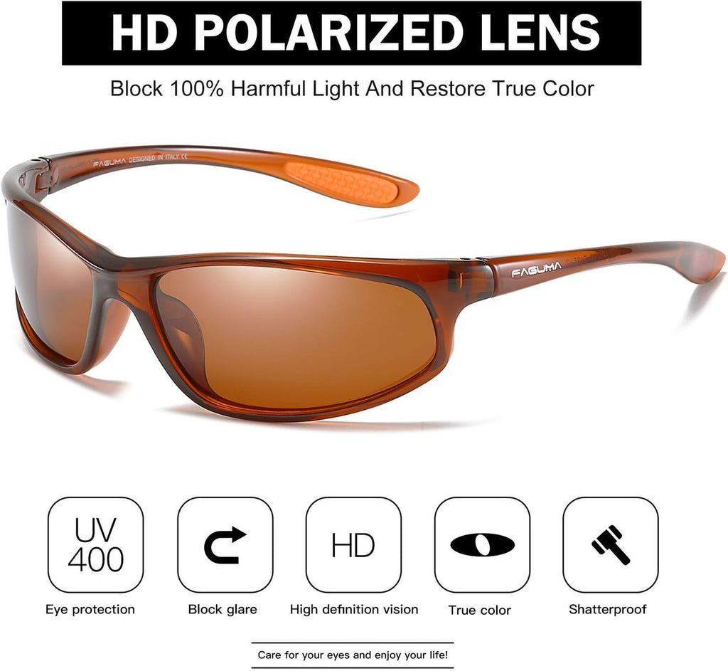 FAGUMA Polarized Sports Sunglasses For Men UV400 Protection