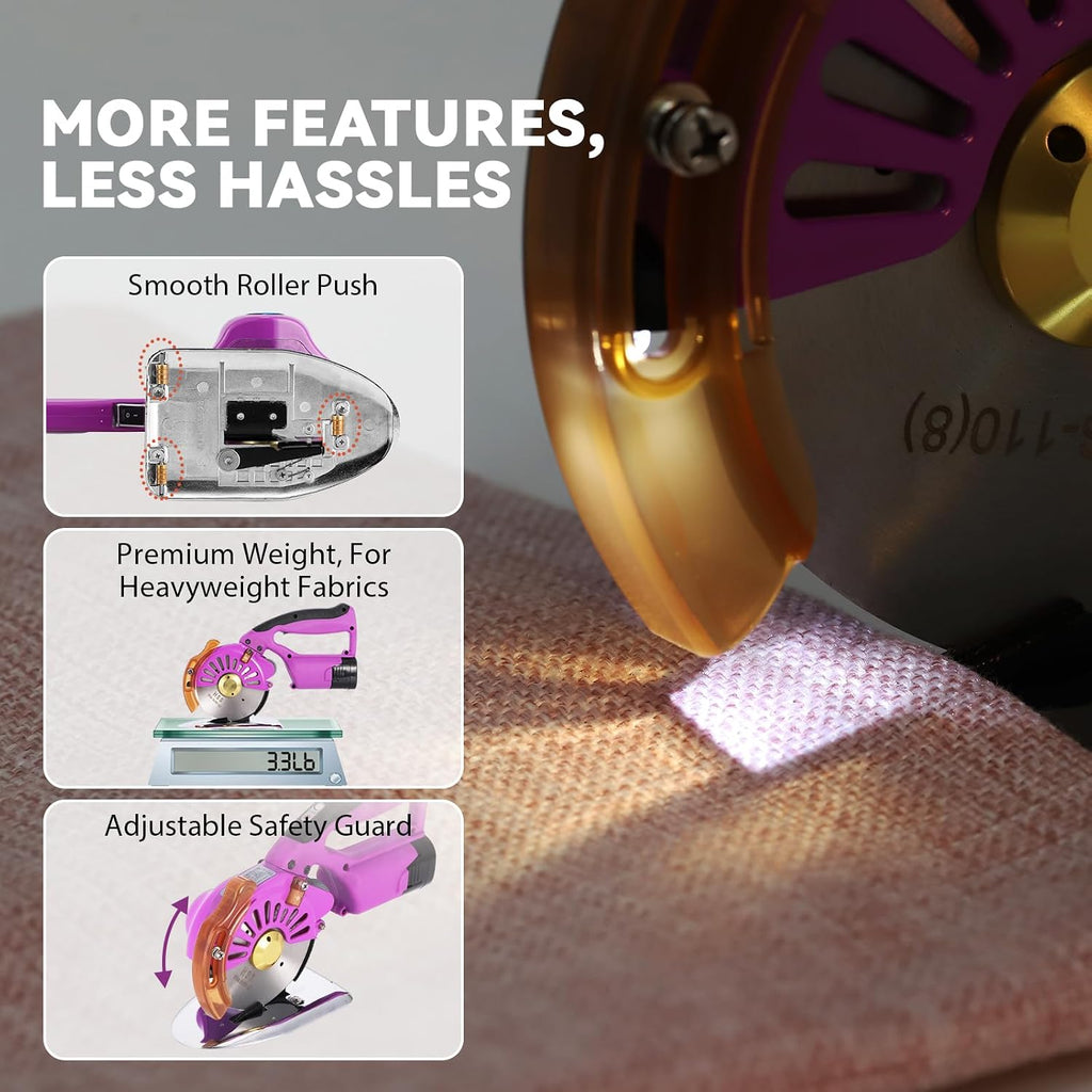 BAOSHISHAN Cordless & Rechargeable Electric Fabric Rotary, Adjustable Speed