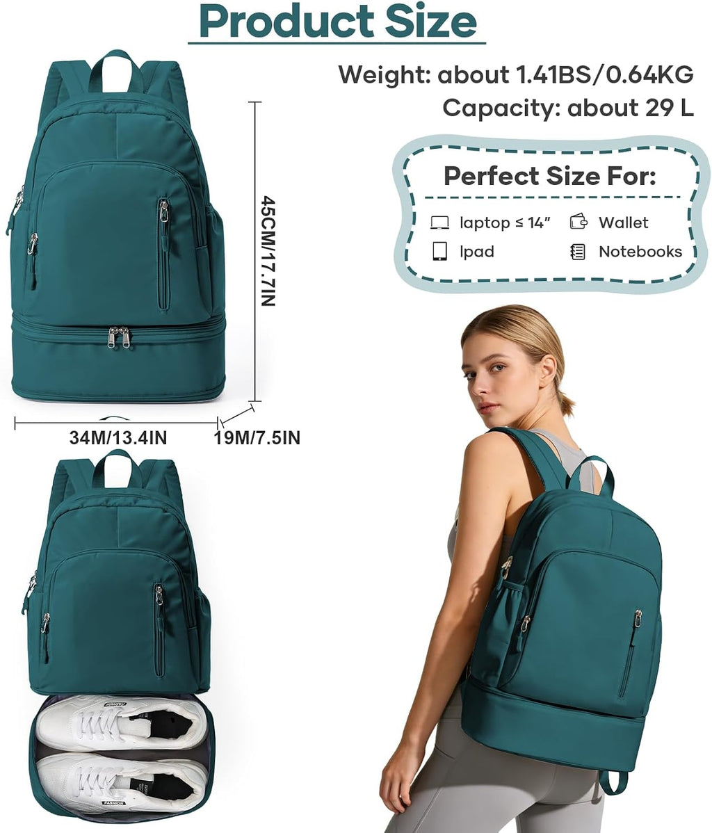Gym Backpack for Women, Dance Volleyball Backpacks With Shoe Compartment