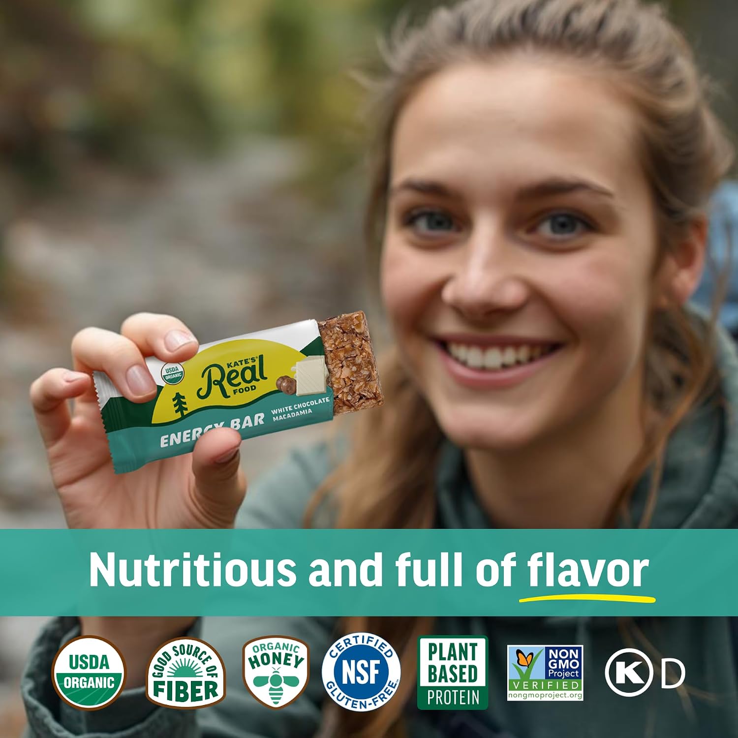 Kate's Real Food Organic Granola Bars White Choc Macadamia (2.2 oz, 12 ct)