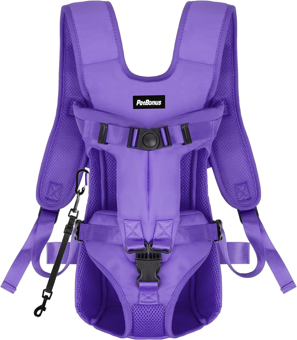 PetBonus Pet Front Dog Carrier Backpacks, Adjustable Pet Backpack, Legs Out Easy-fit Puppy Chest Carrier for Medium Small Dogs, Hands Free for Hiking, Cycling (Army Green, M)