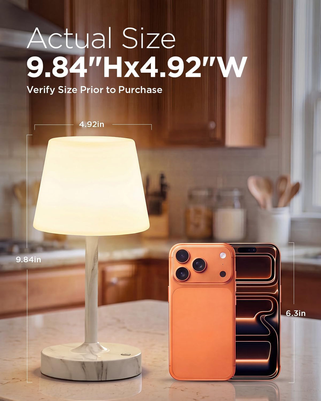 IP65 Waterproof Rechargeable Shower Lamp, Cordless Bathroom Touch Lamps