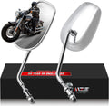 MZS Motorcycle Mirrors Chrome, M8 Touring Rear View Side Mirror Heavy Aluminium Compatible with Dyna Softail Sportster 883 1200 Road Glide King Street Glide Electra Ultra Tri CVO Vrod Ultra 1982-2026