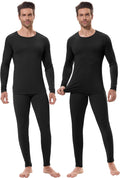URATOT 2 Sets Men's Thermal Underwear Set Fleece Lined Thermal Underwear Soft Long Johns Top Bottom Set for Men Cold Winter