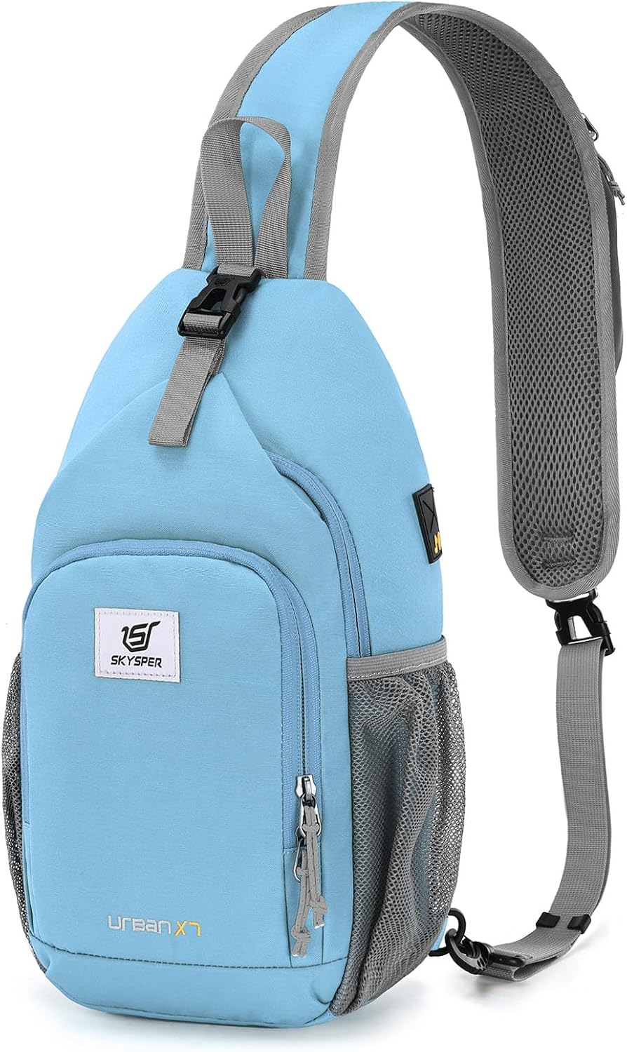 SKYSPER Sling Bag RFID Crossbody Sling Backpack Cross Body Shoulder Bag Travel Hiking Daypack for Women Men(Blue)