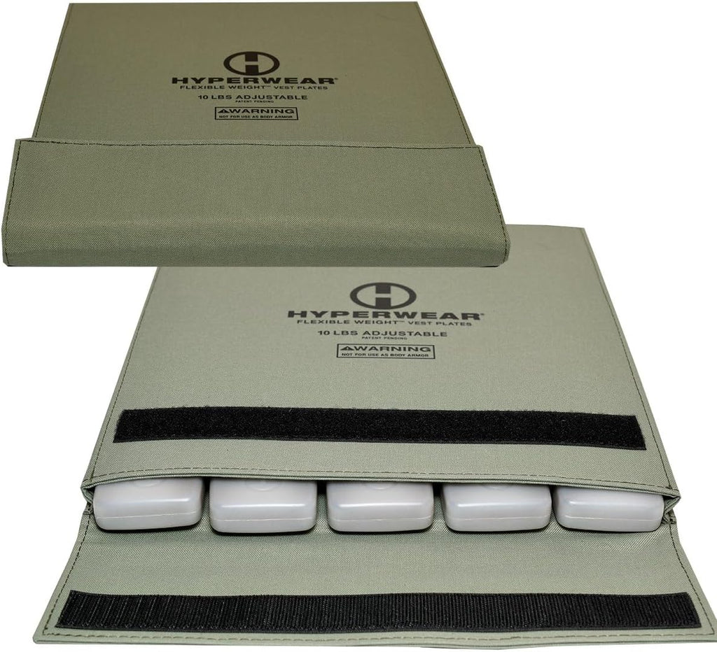 HYPERWEAR FlexLoad™ Adjustable Rucking Plates – Flexible, Low-Profile Weight System for Rucking Backpacks & Weighted Training