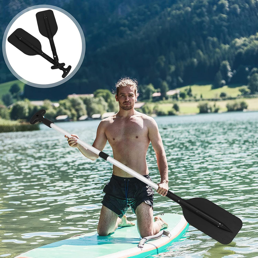 LIOOBO Telescopic Kayak Paddle - 2Pcs Plastic Aluminum Canoe Oar, Boating Accessories River Tubing Paddles