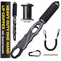 2-in-1 Fish Lip Gripper, One-Finger Operation Aluminum Alloy Fish Gripper with Scale, 60lb Weighing Fish Grabber for Large Fish, 360° Swivel Handle, Corrosion-Resistant for Saltwater & Freshwater